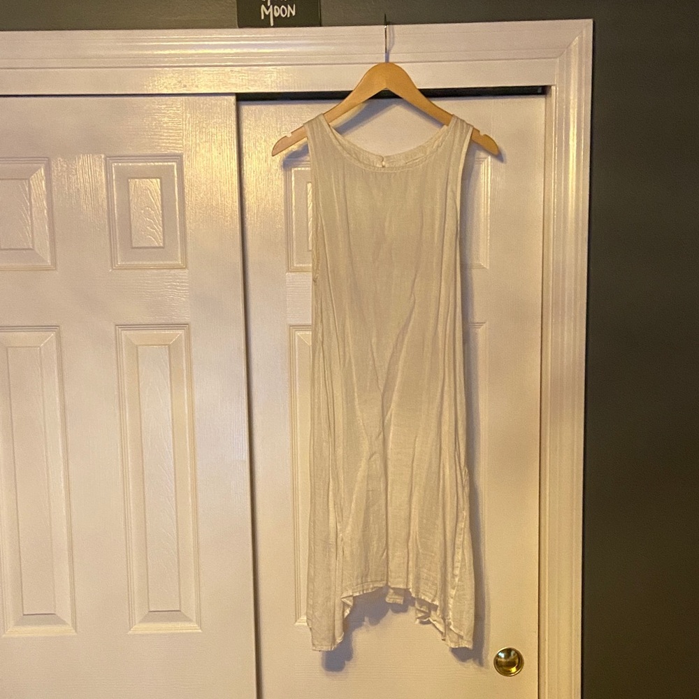 CP SHADES white linen jacqui mini dress sz M